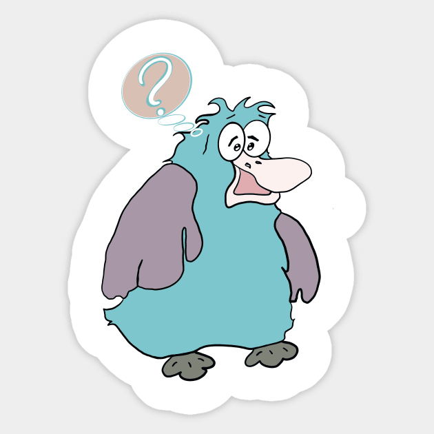 fat questioning bird. a very nice series of such birds on my other products Sticker by VikingArt